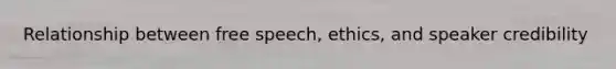 Relationship between free speech, ethics, and speaker credibility