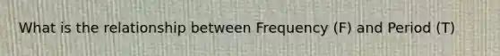 What is the relationship between Frequency (F) and Period (T)