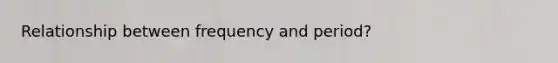 Relationship between frequency and period?