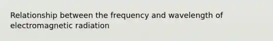 Relationship between the frequency and wavelength of electromagnetic radiation