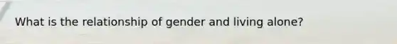 What is the relationship of gender and living alone?