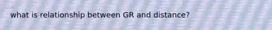 what is relationship between GR and distance?