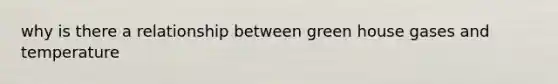 why is there a relationship between green house gases and temperature