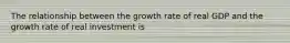 The relationship between the growth rate of real GDP and the growth rate of real investment is