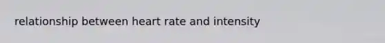 relationship between heart rate and intensity