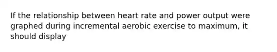 If the relationship between heart rate and power output were graphed during incremental aerobic exercise to maximum, it should display