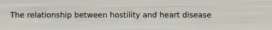 The relationship between hostility and heart disease