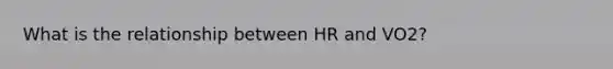 What is the relationship between HR and VO2?