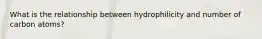 What is the relationship between hydrophilicity and number of carbon atoms?