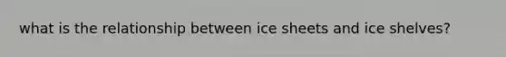 what is the relationship between ice sheets and ice shelves?