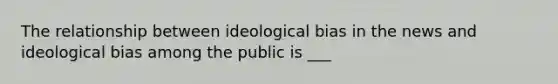 The relationship between ideological bias in the news and ideological bias among the public is ___