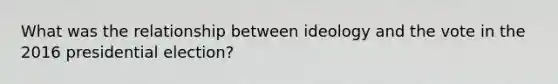 What was the relationship between ideology and the vote in the 2016 presidential election?