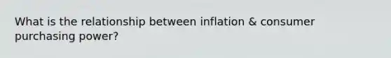 What is the relationship between inflation & consumer purchasing power?