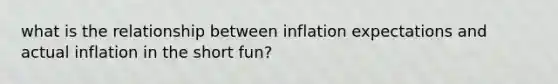 what is the relationship between inflation expectations and actual inflation in the short fun?