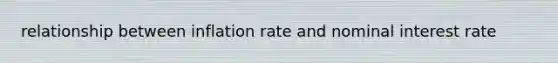 relationship between inflation rate and nominal interest rate