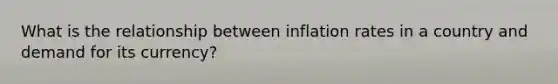 What is the relationship between inflation rates in a country and demand for its currency?