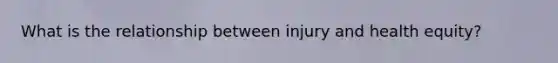 What is the relationship between injury and health equity?