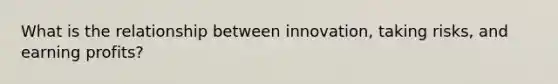 What is the relationship between innovation, taking risks, and earning profits?