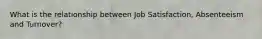 What is the relationship between Job Satisfaction, Absenteeism and Turnover?