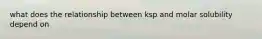 what does the relationship between ksp and molar solubility depend on