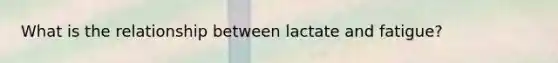 What is the relationship between lactate and fatigue?