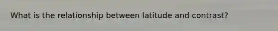 What is the relationship between latitude and contrast?