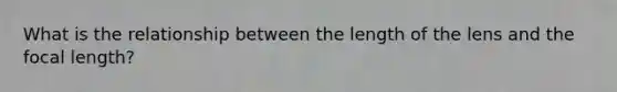 What is the relationship between the length of the lens and the focal length?