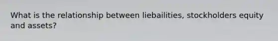 What is the relationship between liebailities, stockholders equity and assets?