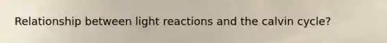 Relationship between light reactions and the calvin cycle?