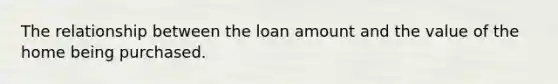 The relationship between the loan amount and the value of the home being purchased.