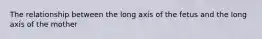 The relationship between the long axis of the fetus and the long axis of the mother