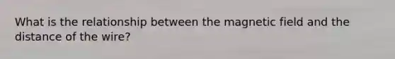 What is the relationship between the magnetic field and the distance of the wire?