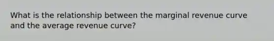 What is the relationship between the marginal revenue curve and the average revenue curve?