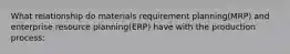 What relationship do materials requirement planning(MRP) and enterprise resource planning(ERP) have with the production process: