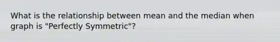 What is the relationship between mean and the median when graph is "Perfectly Symmetric"?