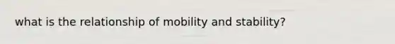 what is the relationship of mobility and stability?