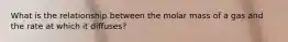 What is the relationship between the molar mass of a gas and the rate at which it diffuses?