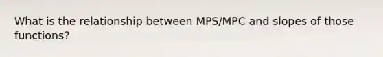 What is the relationship between MPS/MPC and slopes of those functions?