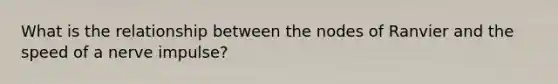 What is the relationship between the nodes of Ranvier and the speed of a nerve impulse?