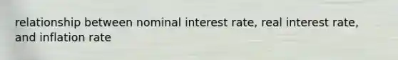 relationship between nominal interest rate, real interest rate, and inflation rate