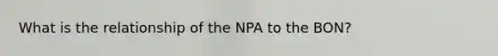 What is the relationship of the NPA to the BON?