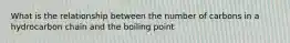 What is the relationship between the number of carbons in a hydrocarbon chain and the boiling point