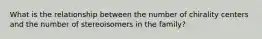 What is the relationship between the number of chirality centers and the number of stereoisomers in the family?