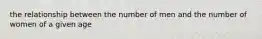 the relationship between the number of men and the number of women of a given age