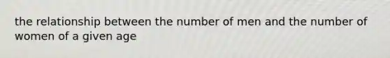 the relationship between the number of men and the number of women of a given age