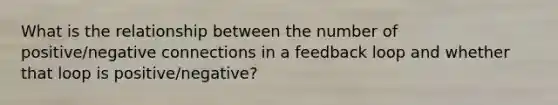 What is the relationship between the number of positive/negative connections in a feedback loop and whether that loop is positive/negative?