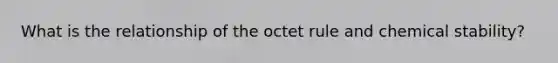 What is the relationship of the octet rule and chemical stability?