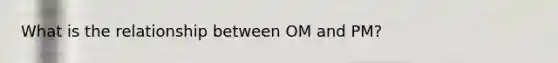 What is the relationship between OM and PM?