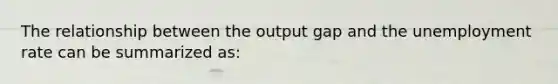 The relationship between the output gap and the unemployment rate can be summarized as: