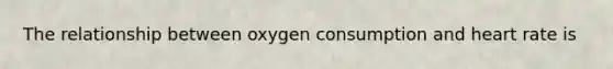 The relationship between oxygen consumption and heart rate is